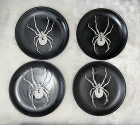 NEW Threshold Stoneware Spider Plates Set Of 4 
