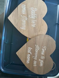 Wedding signs walking down the aisle