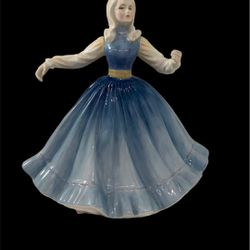 Royal Doulton “Jennifer” Figurine 7 1/2” Tall  & Blue Dress  HN 2392