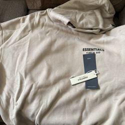 Tan ESSENTIALS hoodie 