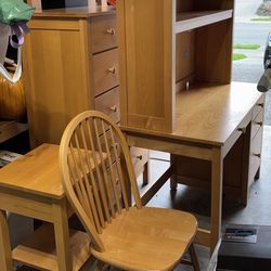 Bedroom Dresser and Desk with Nightstand