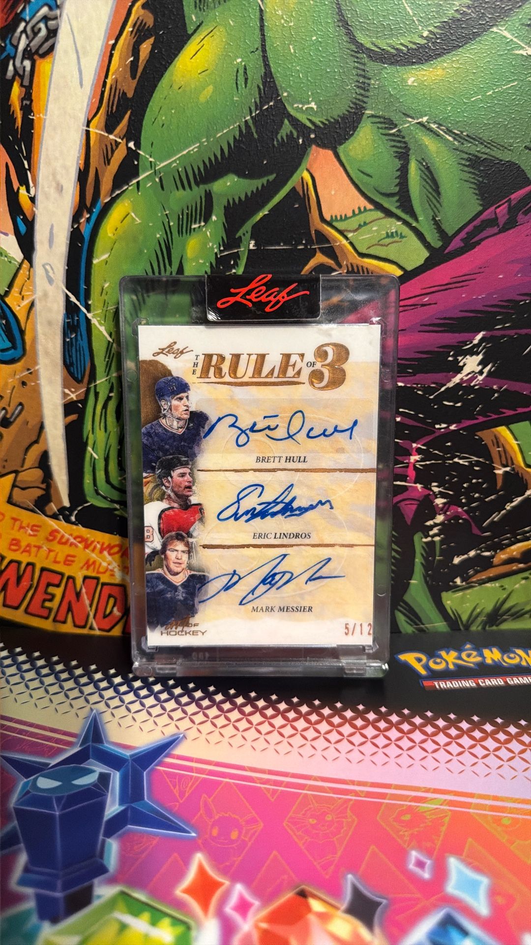 B. Hull - E. Lindros - M. Messier 2022 Art Of Hockey Rule Of 3 Triple