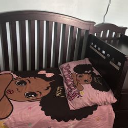 Dark Wood Baby And Toddler Crib