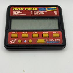 Vintage Radica Video Poker 2000 Handheld Game – Model 410 – Works! 90s Electronic Fun