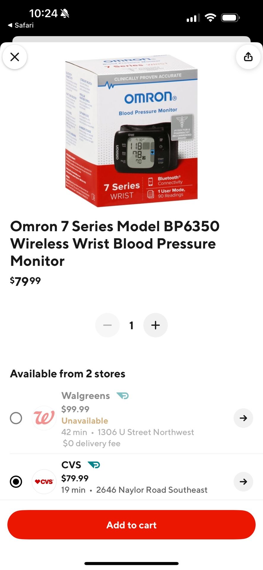 Omron Wireless Blood Pressure Monitor
