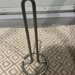 Stainless Steel Paper Towel Holder approx H13” base 5.5” round