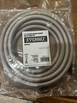 12 Ft Polymer Braided Icemaker Water Universal Connector Ever built Brand 