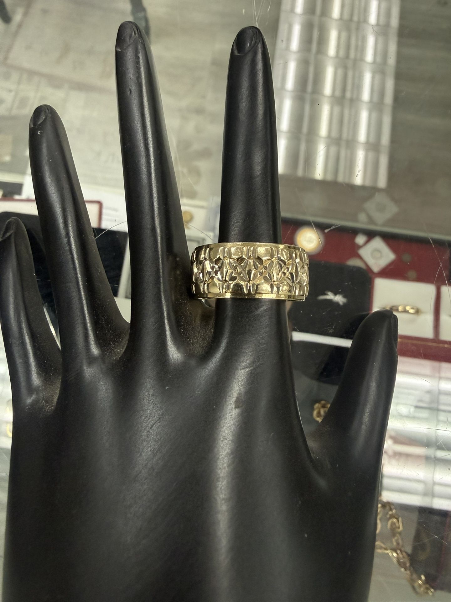 14kt Solid Criss Cross 2 Tone Gold Ring Size 10