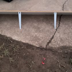 A Nice Long White Shelf 90” Long X 12” Wide , Comes With Hooks For The Wall, Goog For A Lot Of Pants, Books Decor Or More 