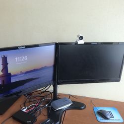 Dual Dell/HP Planar Monitors With Stand Only
