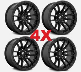 22X10 FUEL REBEL 6 BLACK WHEELS RIMS RAM SIERRA SILVERADO 1500 22 D67922008450