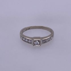 14k White Gold Ladies Diamond Statement Ring 