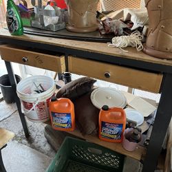 Metal And Wooden Work Shop Table Available For Purchase