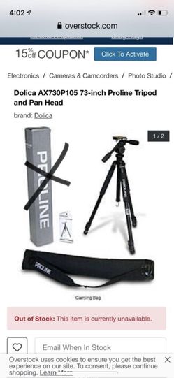 Dolica AX730P105 73-inch Proline Tripod and Pan Head
