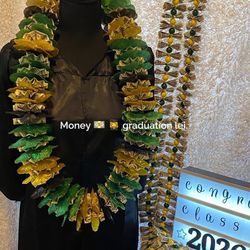 Money Graduation Leis With Flowers 