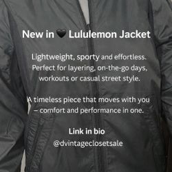 Lululemon Lightweight Jacket – Women’s Size 8