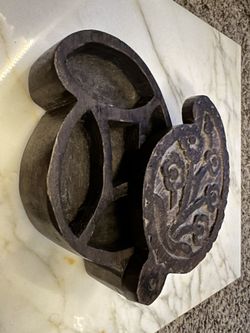 Hand Carved Crafted Hard Wood Powder Tika VintageBox