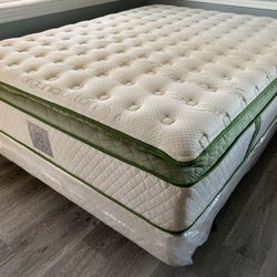 Queen Organic Elite Superior Hybrid Cool Gel Memory Foam Pillow Top 14inch Mattress!