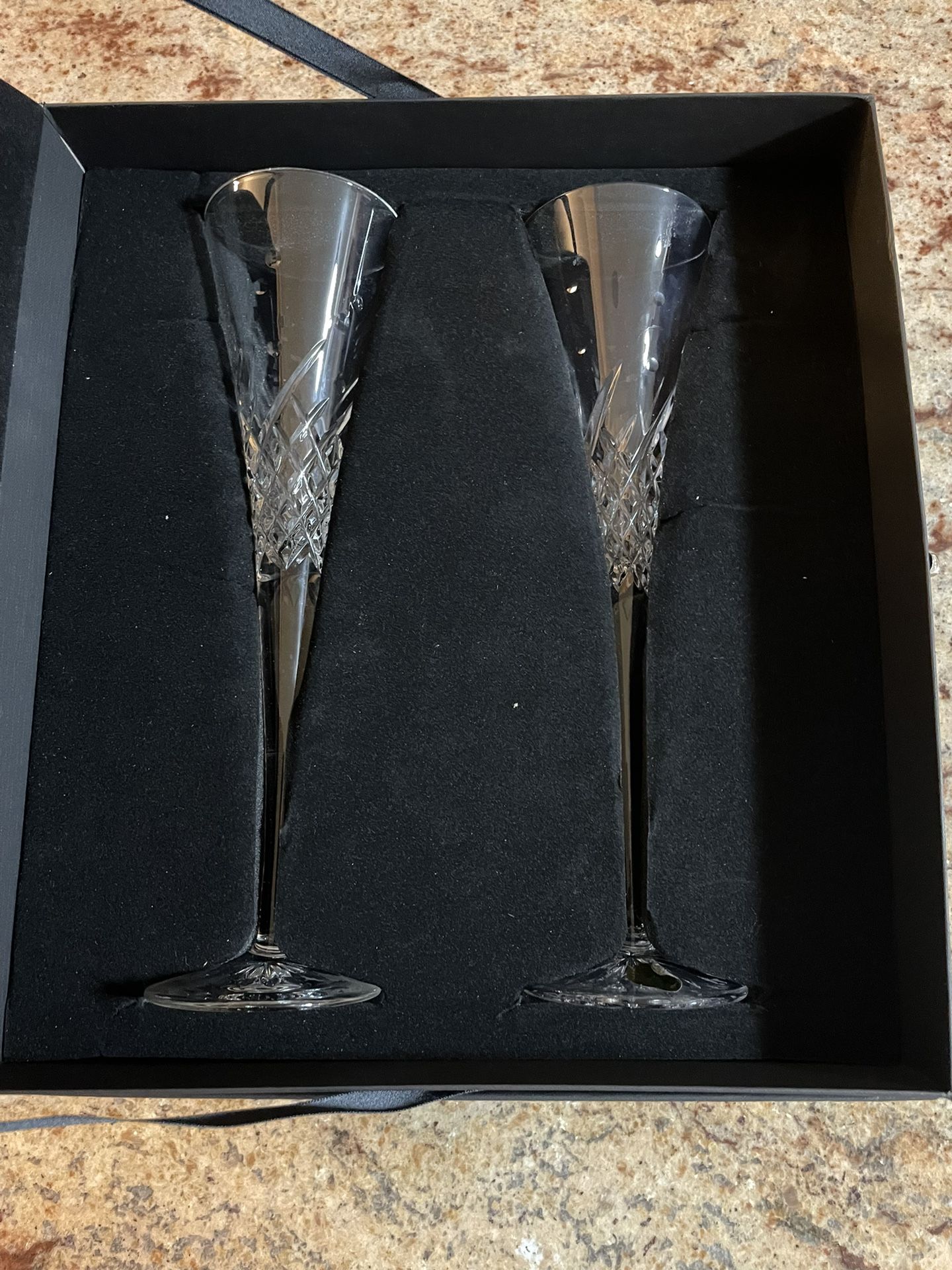 Waterford Crystal Wish Toasting Flute Happy Pair
