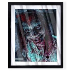 The evil dead rise custom horror art piece on black frame