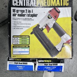 Centralphneumatic 18 Gauge 2 In 1 Airnailer/stapler 