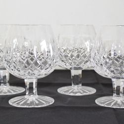 4 WATERFORD LISMORE Cut Lead Crystal Large Brandy Snifter Glass 5''