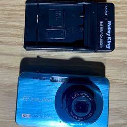 CASIO EXILIM EX-Z90 12.1MP Compact Digital Camera 5x Optical Zoom Blue Tested
