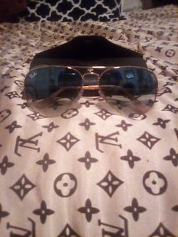 New Ray-Bans Gold With Blue Mirror Lenses.