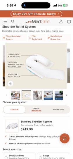 Medcline shoulder relief pillow system