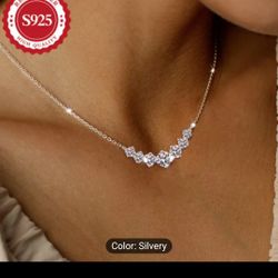 Sterling Silver Ladies Sparkle Starlight Pendant Necklace Ships 🇺🇸 Usa