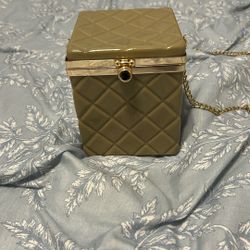 Coffee Brown Box Shaped Purse