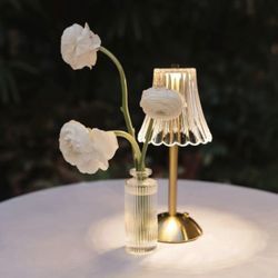 20 Cordless LED Gold Table Lamps (scalloped)
