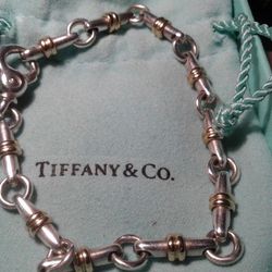 Valencia Bracelet By Tiffany & Co Italy; 8";925/750/clad In Rhodium