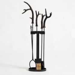 Pottery Barn Antler Fireplace Tool Set