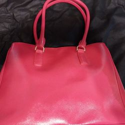 Reduced - TALBOTS Brand Designer Leather Tote/Handbag - HOT RED