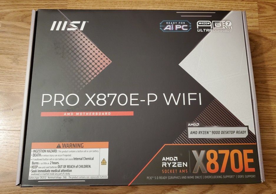 NEW MSI Pro X870E-P WiFi AM5 AMD Ryzen DDR5 Motherboard