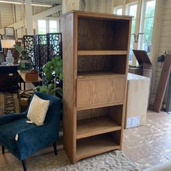 Oak Shelf w/ Dropdown Bar