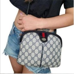 Authentic Vintage Gucci GG Monogram Supreme Sherry Web Ophidia Clutch Fanny Bum Waist Belt Crossbody Bag