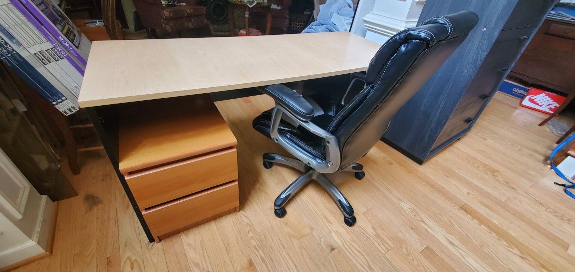 Ikea Desk With Free Chair N Two Drawer Cabinet.. FREE DELIVERY 