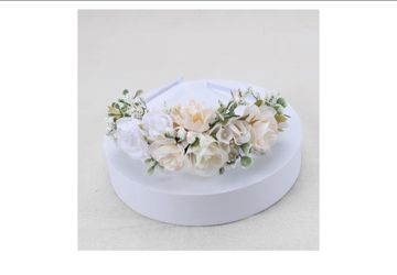 White Ivory Flower Crown Hairband for Girls