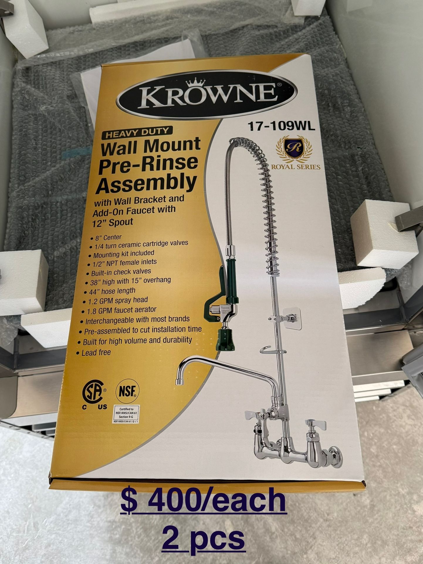 Krowne Heavy Duty Wall Mount Faucet