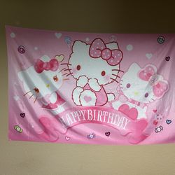 Hello Kitty Birthday backdrop