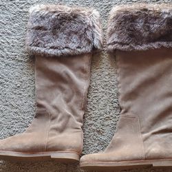 Sam Edelman Woman's Suede And Faux Fur Boots