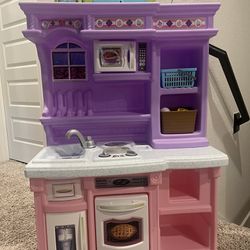 Kitchen Play Set W/ High Chair, Cash Register And Food