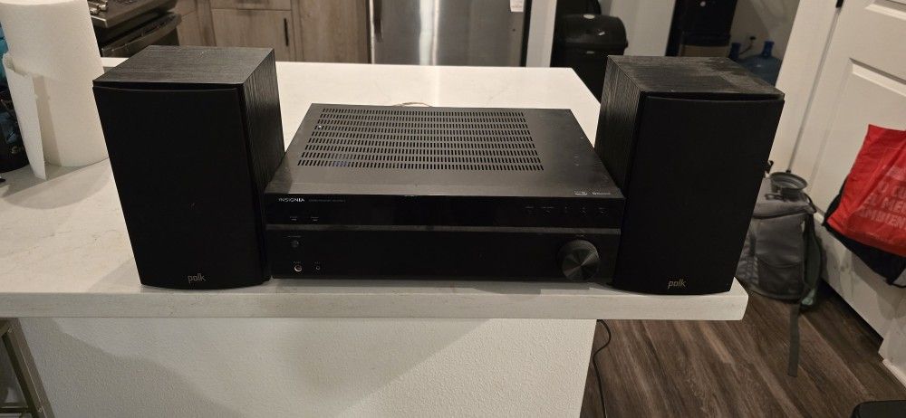 Insignia Receiver & Polk Bookshelf Speakers