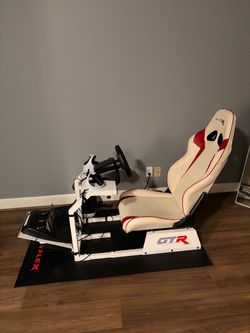 GTR Racing Sim Cockpit + Logitech G29 Wheel, Pedals, Shifter + ButtKicker