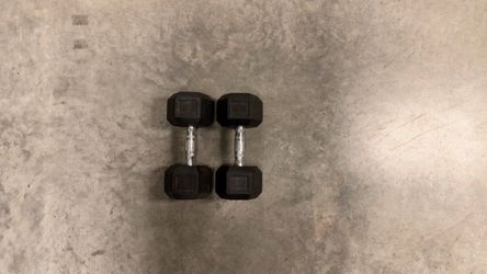 35 lb Rubber Hex Dumbbells Pair + one 60 lb
