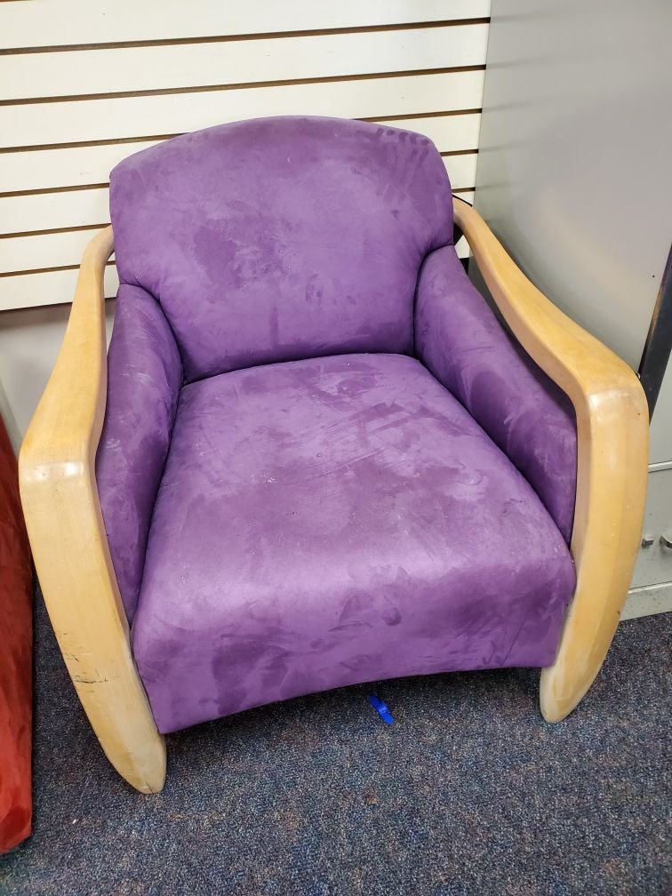 Purple Suede Contemporary Chair