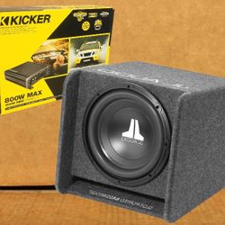 JL Audio 12" W3v3 Subwoofer Ported Enclosure Kicker CX Series Power Amplifier 600 Watts Package 🚨 Payment Options Available 🚨 No Credit Needed 🚨 