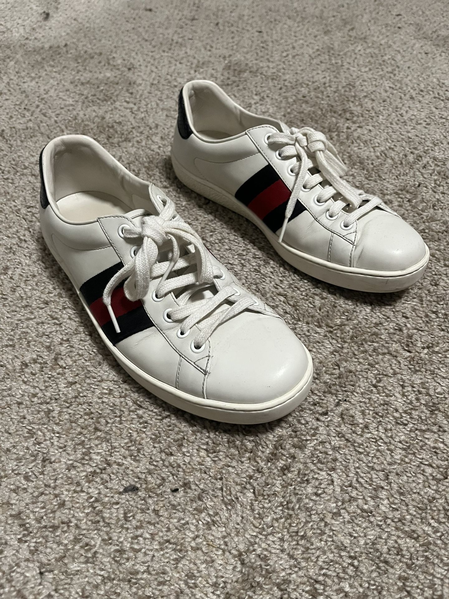 Gucci Ace Leather “White Blue” US Size 8.5 Italy Size 7.5